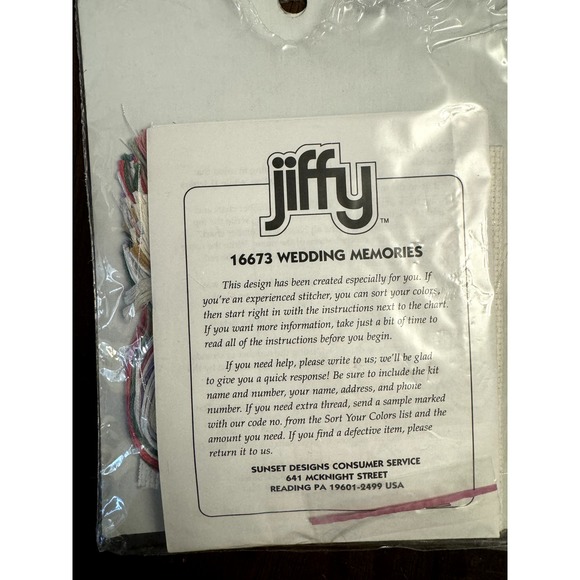 jiffy wedding memories cross stitch kit open - Picture 3 of 4
